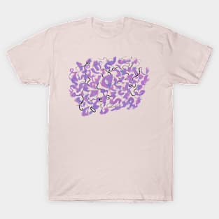 Abstract Squiggles in Purple T-Shirt